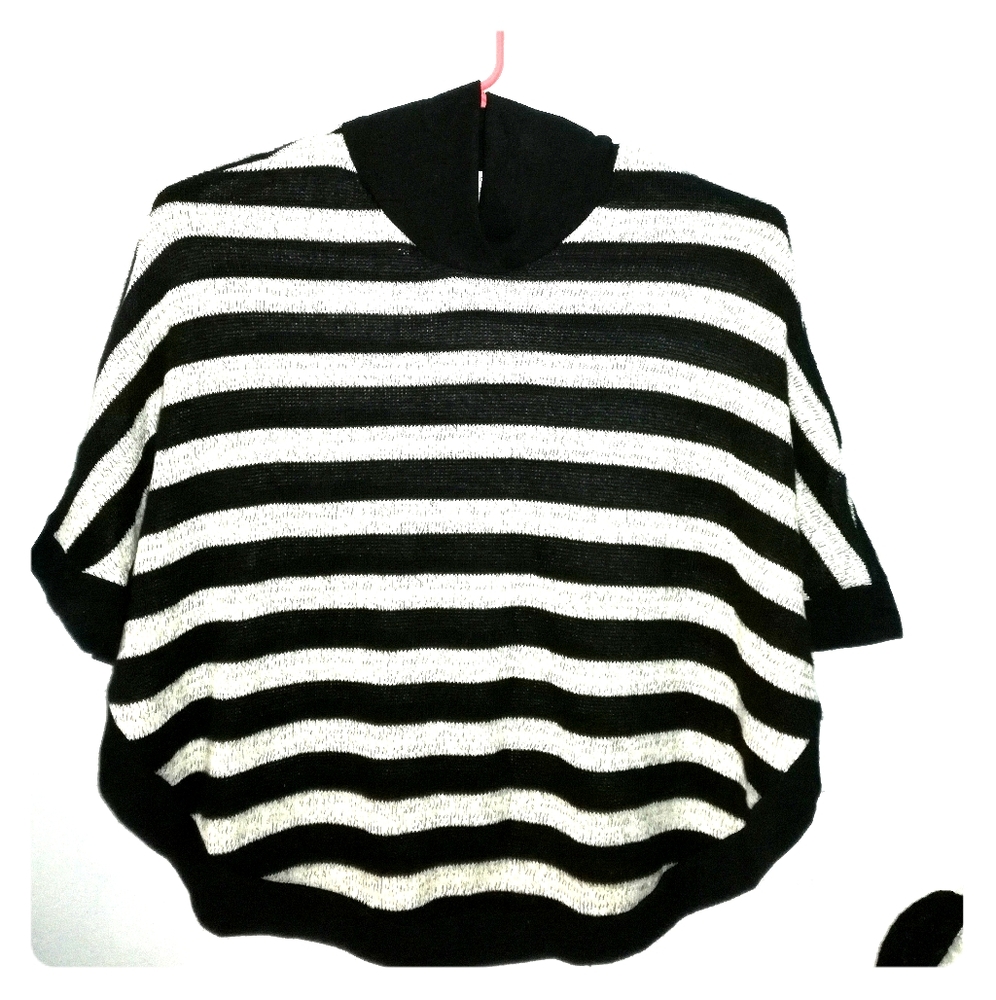 Chris & Carol Striped Classy Poncho Size S Made in USA